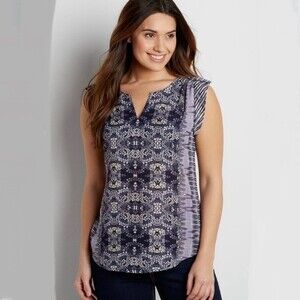 Maurice’s beautiful indigo purple two print top size XL